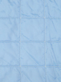 Pale Cerulean/White Cotton/Polyester/Nylon Quilted Square Design Coating - NY Designer - 60W