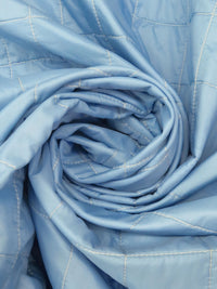 Pale Cerulean/White Cotton/Polyester/Nylon Quilted Square Design Coating - NY Designer - 60W