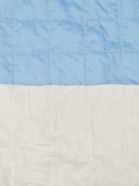 Pale Cerulean/White Cotton/Polyester/Nylon Quilted Square Design Coating - NY Designer - 60W