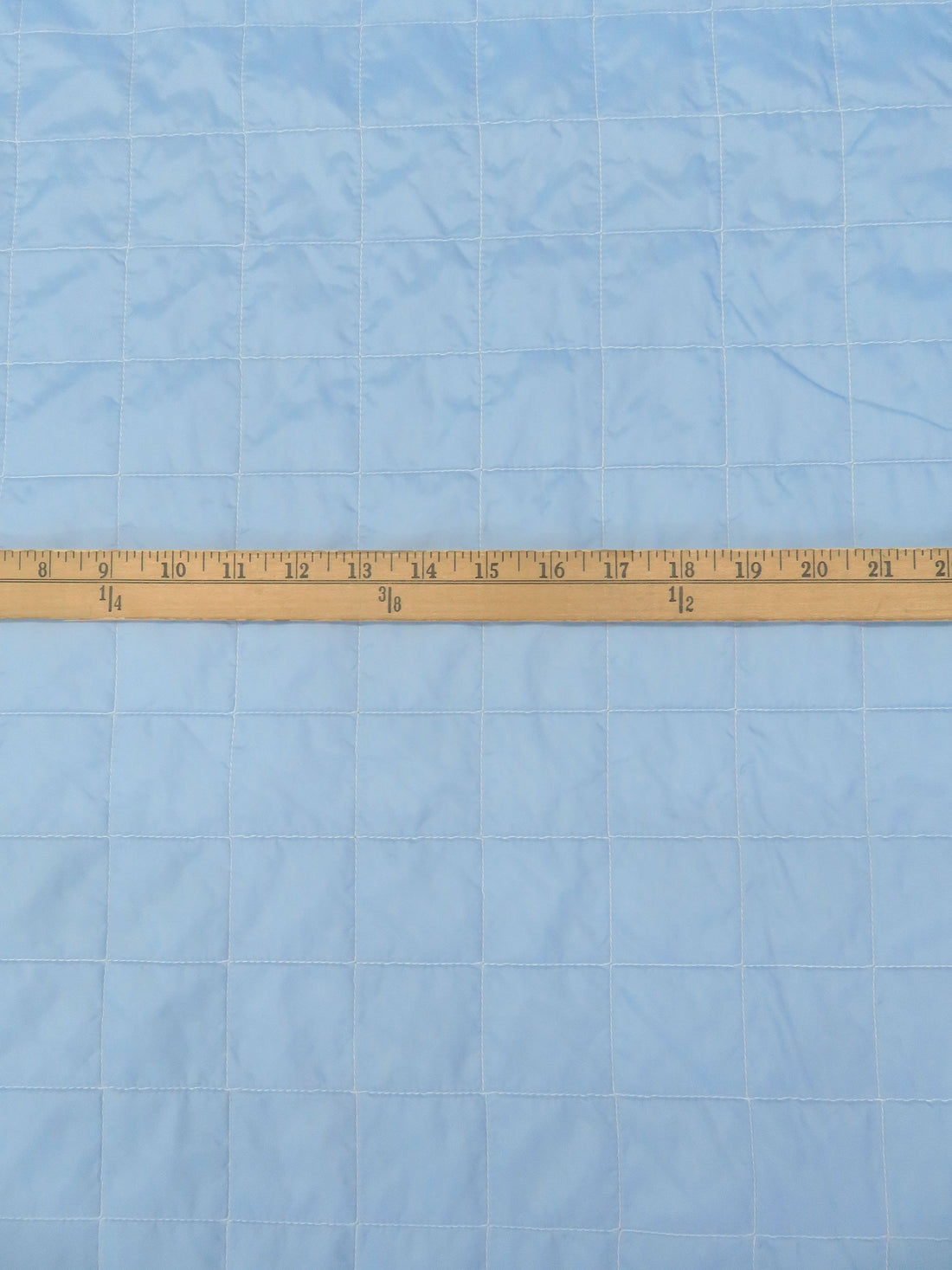 Pale Cerulean/White Cotton/Polyester/Nylon Quilted Square Design Coating - NY Designer - 60W