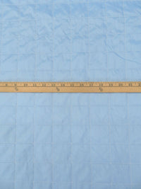 Pale Cerulean/White Cotton/Polyester/Nylon Quilted Square Design Coating - NY Designer - 60W