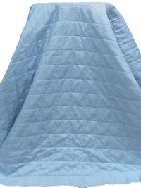 Pale Cerulean/White Cotton/Polyester/Nylon Quilted Square Design Coating - NY Designer - 60W