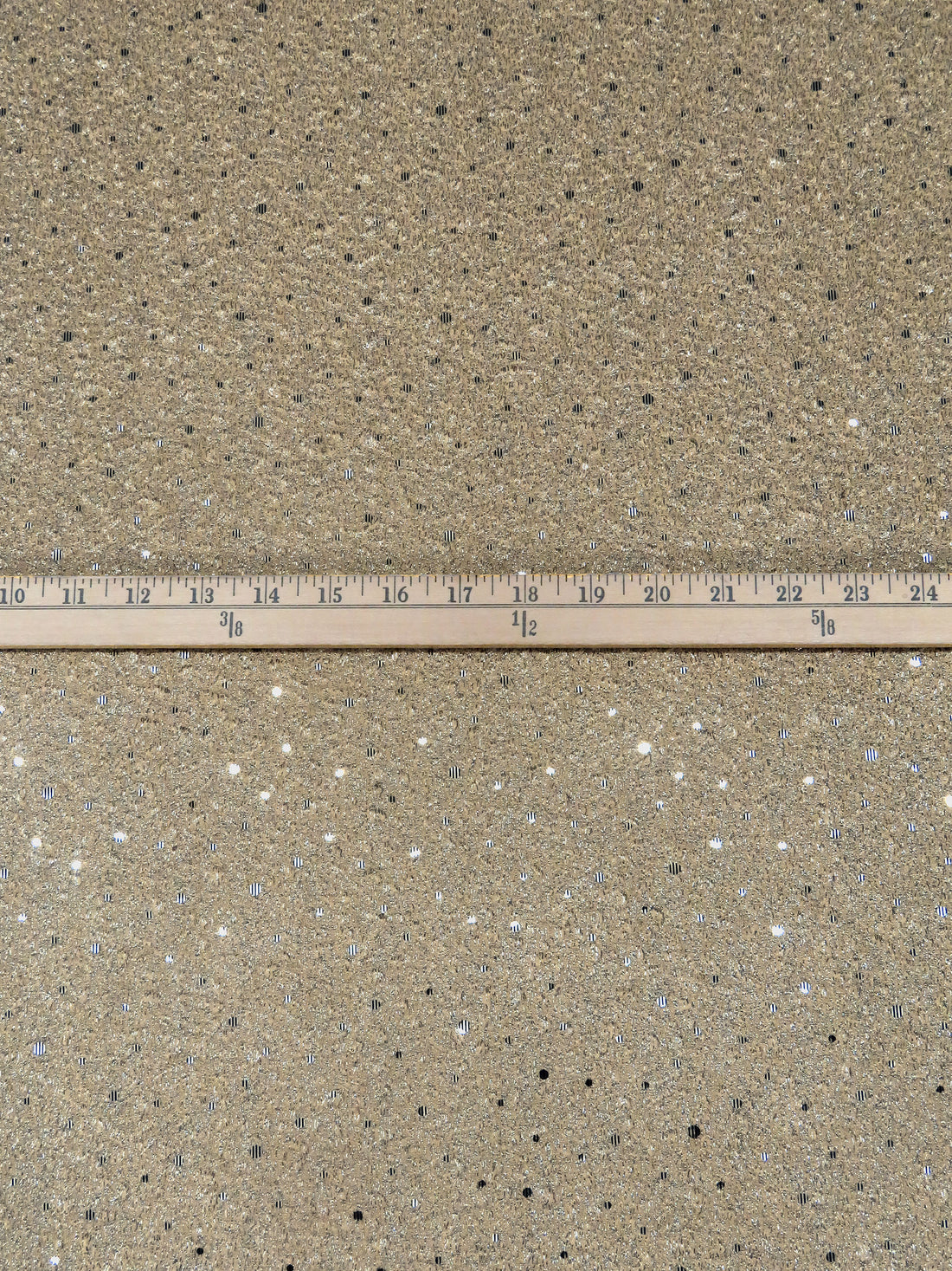 Tan/Silver/Black Polyester/Lycra Fused Sequins and Foil Puckered Dot Double Knit - NY Designer - 48W