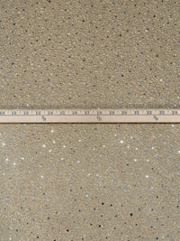 Tan/Silver/Black Polyester/Lycra Fused Sequins and Foil Puckered Dot Double Knit - NY Designer - 48W