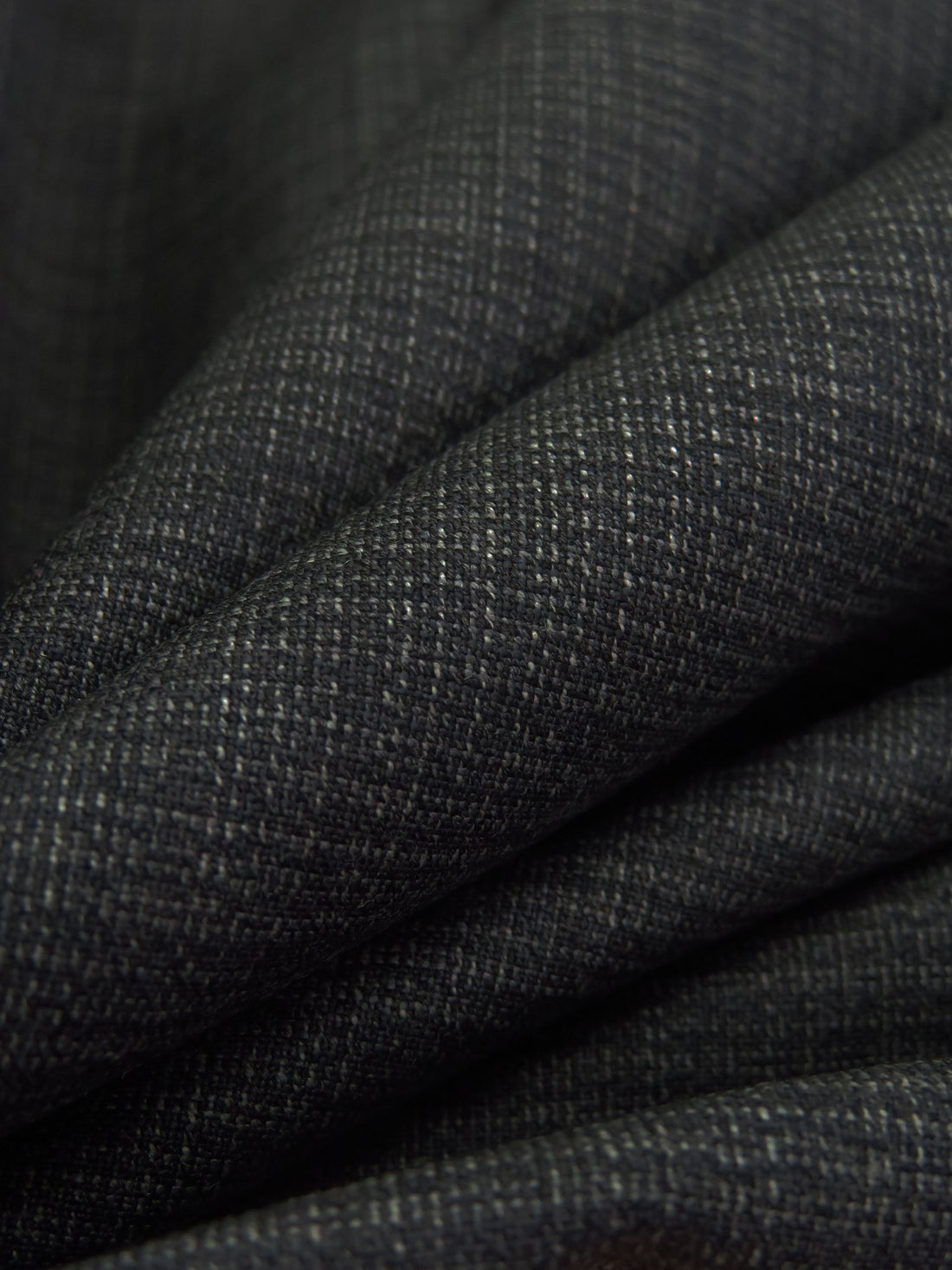 Dark Charcoal Gray/Light Gray Virgin Wool/Nylon/Lycra Tweed Stretch Suiting - NY Designer - 60W