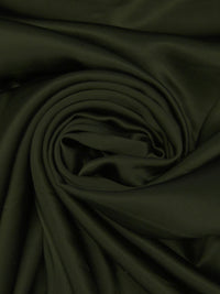 Dark Army Green 100% Silk Charmeuse - NY Designer - 44W