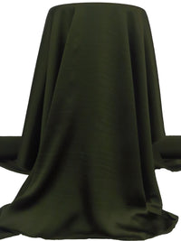 Dark Army Green 100% Silk Charmeuse - NY Designer - 44W