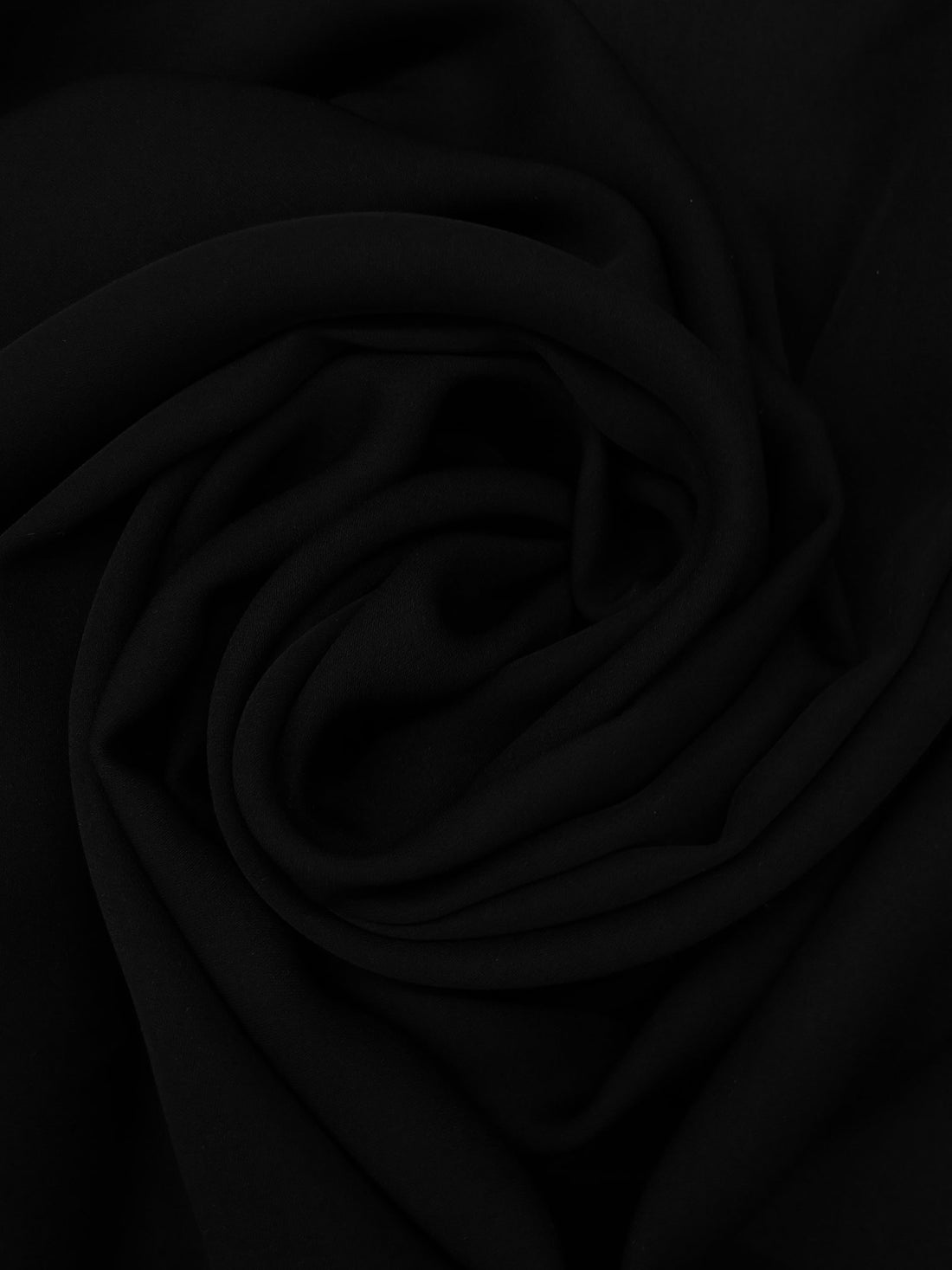 Jet Black 100% Silk Double Georgette - NY Designer - 42W