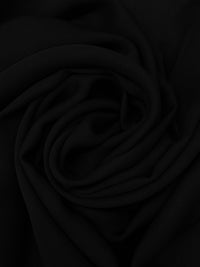 Jet Black 100% Silk Double Georgette - NY Designer - 42W