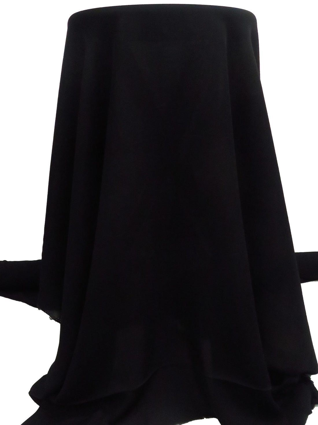 Jet Black 100% Silk Double Georgette - NY Designer - 42W