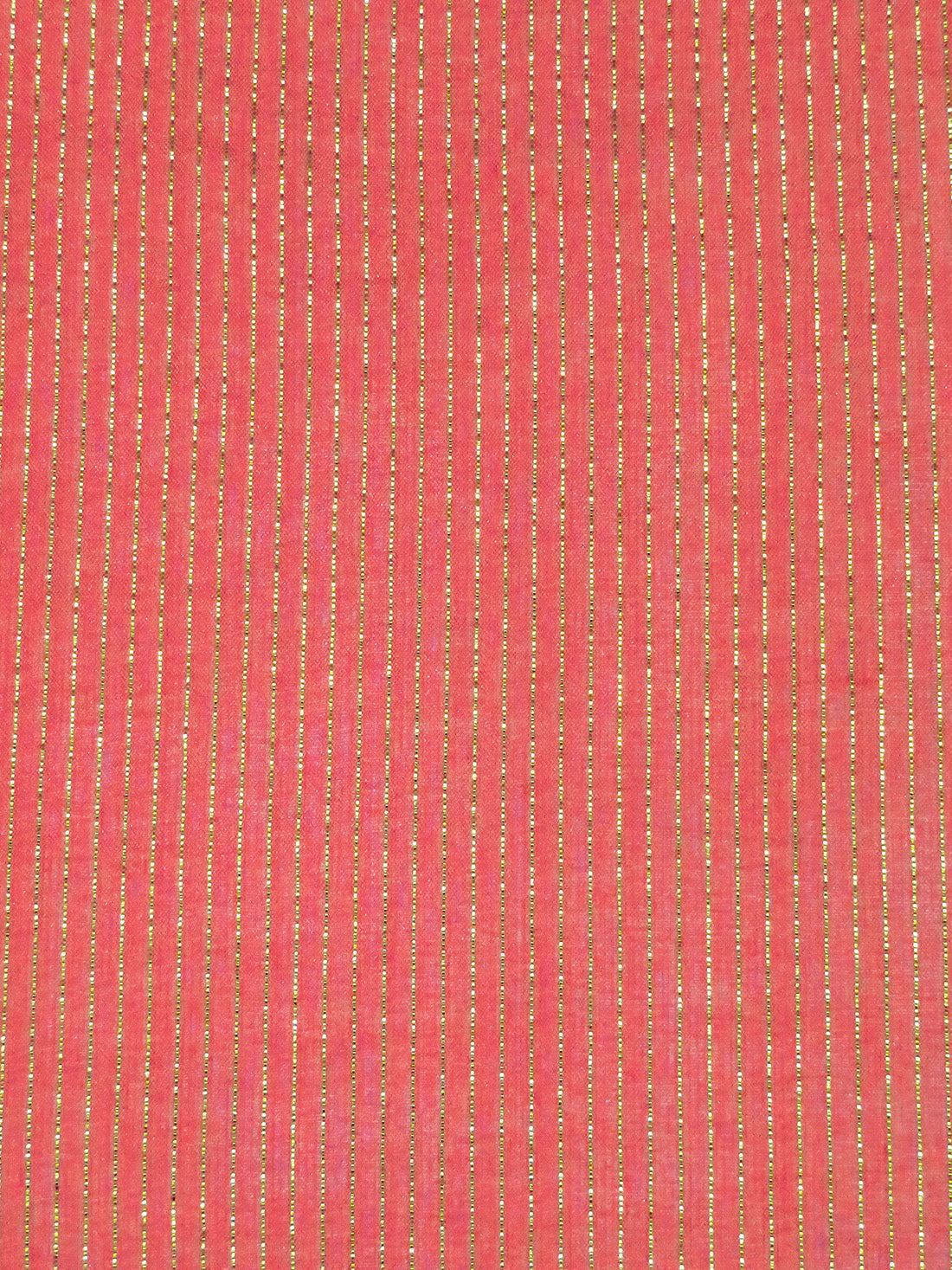 Salmon/Gold Silk/Metallic Vertical Stripe Weave Chiffon - NY Designer - 42W