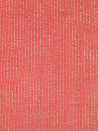 Salmon/Gold Silk/Metallic Vertical Stripe Weave Chiffon - NY Designer - 42W