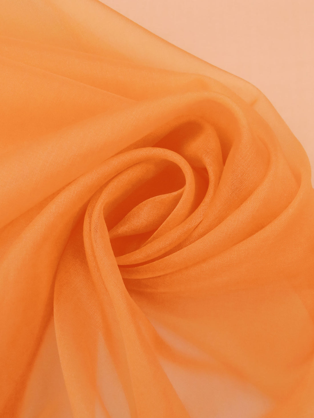 Vivid Tangelo 100% Silk Organza - NY Designer - 42W