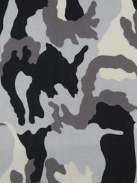 Black/Cloud Gray/Beige/Multi 100% Silk Camouflage Print Chiffon - NY Designer - 43W