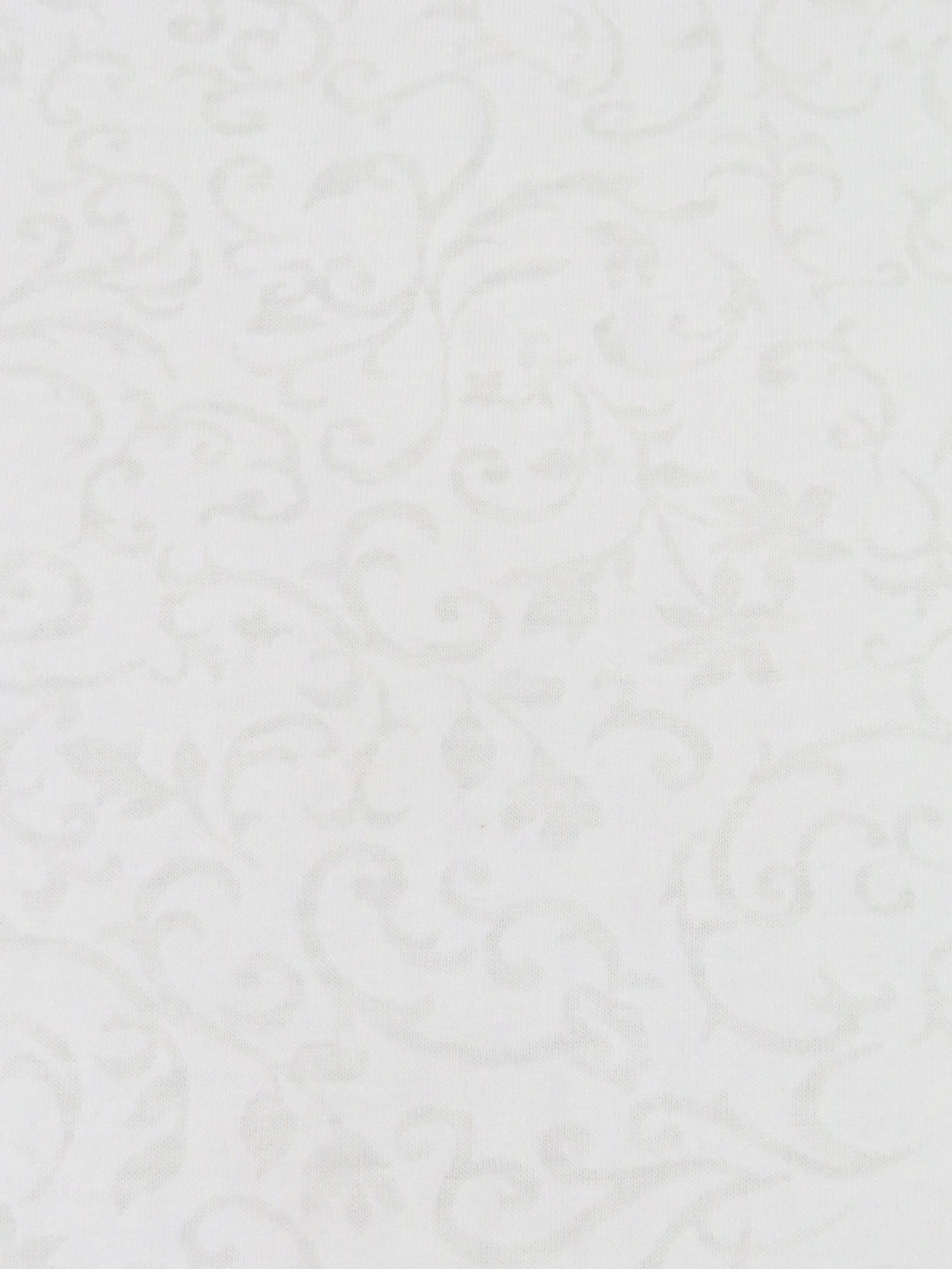 White Cotton/Polyester/Lycra Scrollwork Burnout Jersey Knit 58W