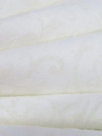 White Cotton/Polyester/Lycra Scrollwork Burnout Jersey Knit 58W