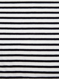 White/Black Polyester/Lycra Horizontal Stripe Weave Jersey Knit 64W