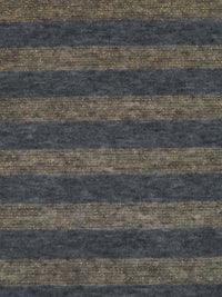 Dark Anchor Gray/Gold Rayon/Cotton/Metallic Horizontal Foil Stripe Weave Tissue Jersey Knit 64W