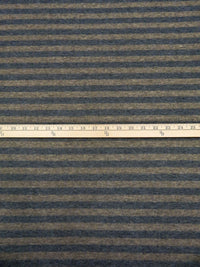 Dark Anchor Gray/Gold Rayon/Cotton/Metallic Horizontal Foil Stripe Weave Tissue Jersey Knit 64W