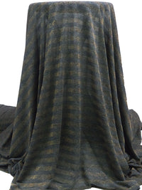 Dark Anchor Gray/Gold Rayon/Cotton/Metallic Horizontal Foil Stripe Weave Tissue Jersey Knit 64W
