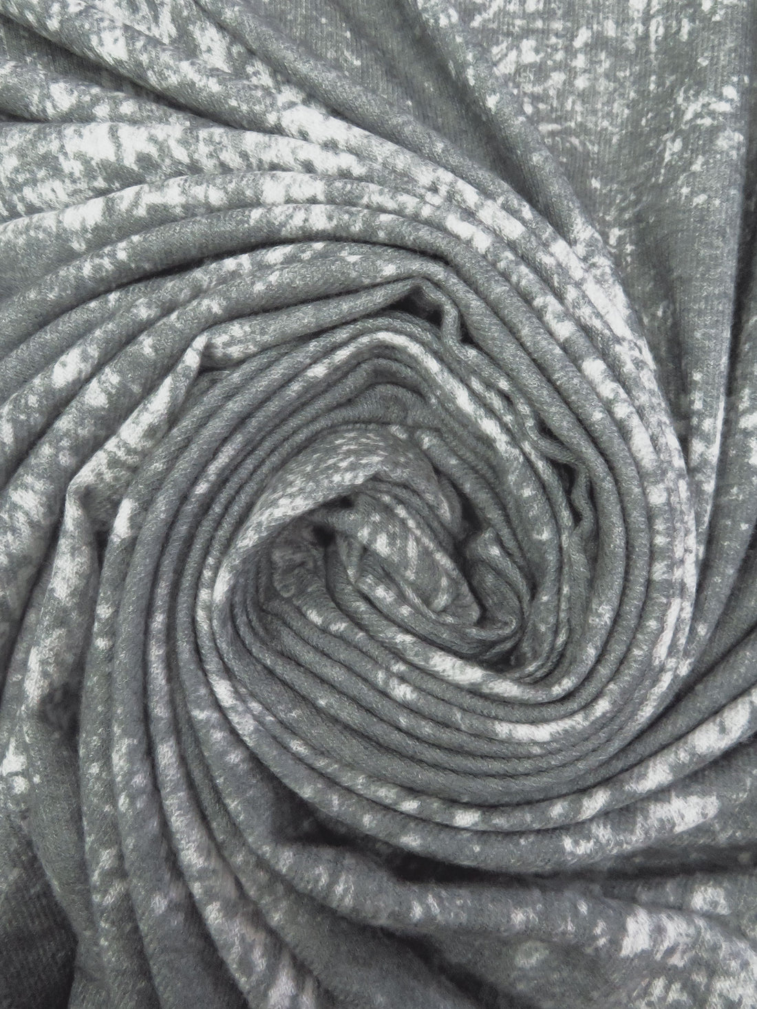 Dark Nickle/Light Gray Polyester/Lycra Grunge Print Brushed Sweater Knit 52W