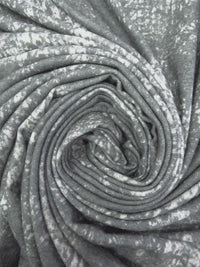 Dark Nickle/Light Gray Polyester/Lycra Grunge Print Brushed Sweater Knit 52W