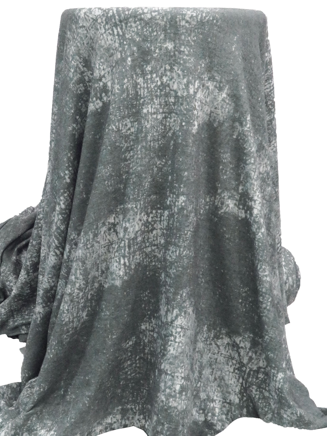 Dark Nickle/Light Gray Polyester/Lycra Grunge Print Brushed Sweater Knit 52W