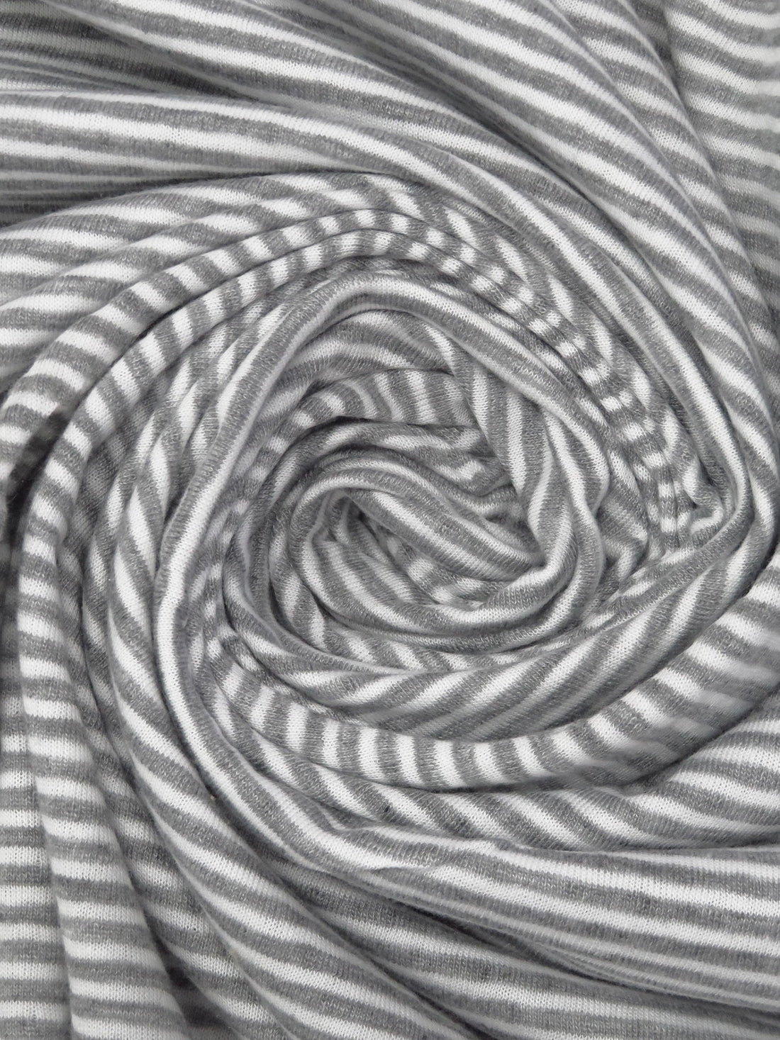 Iron Gray/White Cotton/Polyester Reversible Horizontal Stripe Weave Double Weave Knit 60W