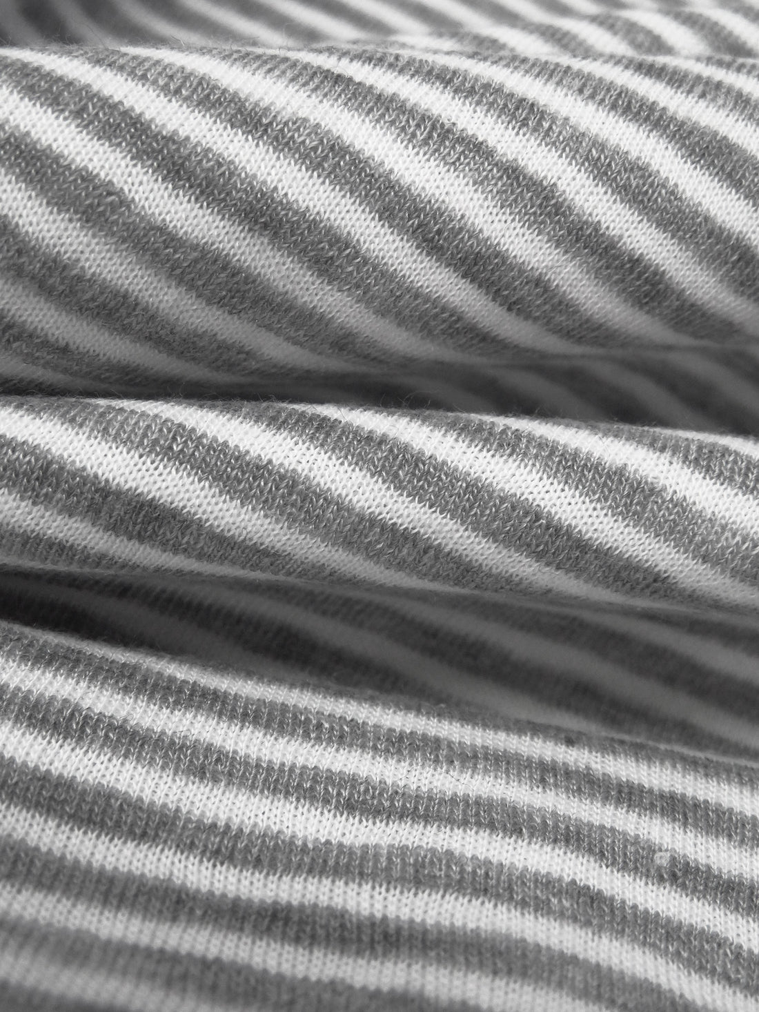 Iron Gray/White Cotton/Polyester Reversible Horizontal Stripe Weave Double Weave Knit 60W