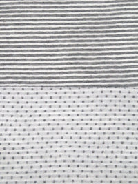 Iron Gray/White Cotton/Polyester Reversible Horizontal Stripe Weave Double Weave Knit 60W