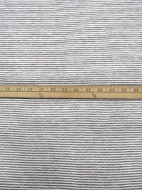 Iron Gray/White Cotton/Polyester Reversible Horizontal Stripe Weave Double Weave Knit 60W