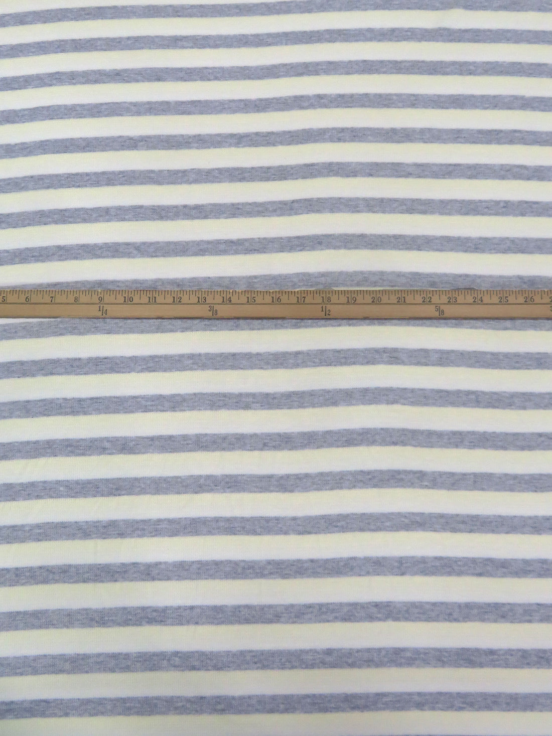 White/Gray/Cream 100% Polyester Horizontal Stripe Weave Thermal Knit 64W