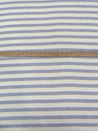 White/Gray/Cream 100% Polyester Horizontal Stripe Weave Thermal Knit 64W