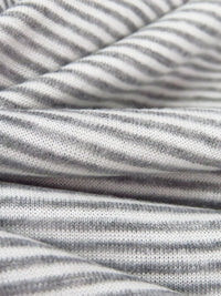Medium Gray/White Cotton/Polyester Horizontal Stripe Double Weave Knit 60W