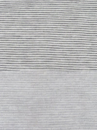 Medium Gray/White Cotton/Polyester Horizontal Stripe Double Weave Knit 60W