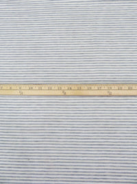 Seal Gray/White/Cream Polyester/Rayon Horizontal Stripe Weave French Terry Knit 62W