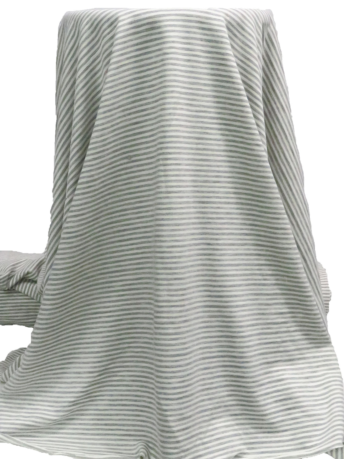 Seal Gray/White/Cream Polyester/Rayon Horizontal Stripe Weave French Terry Knit 62W