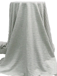 Seal Gray/White/Cream Polyester/Rayon Horizontal Stripe Weave French Terry Knit 62W