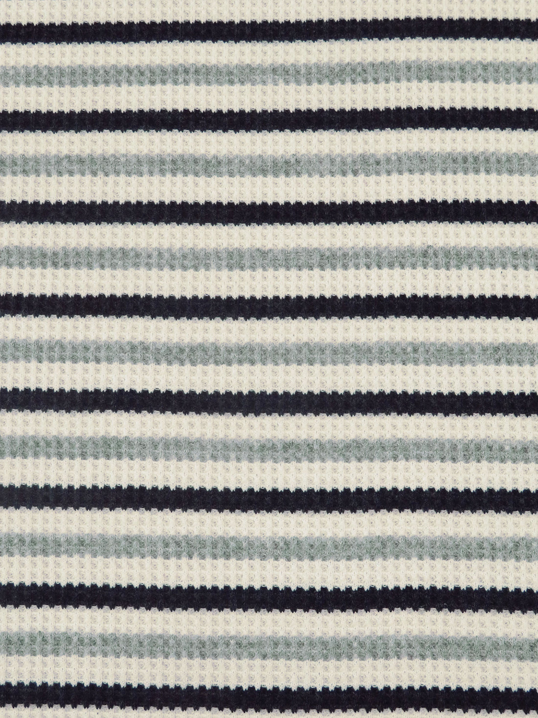 Charcoal/Bone/Dolphin Gray 100% Cotton Horizontal Stripe Weave Thermal Knit 62W