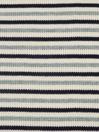 Charcoal/Bone/Dolphin Gray 100% Cotton Horizontal Stripe Weave Thermal Knit 62W