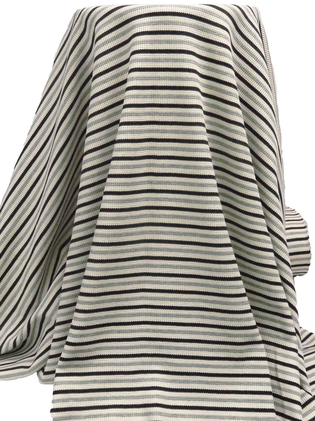 Charcoal/Bone/Dolphin Gray 100% Cotton Horizontal Stripe Weave Thermal Knit 62W