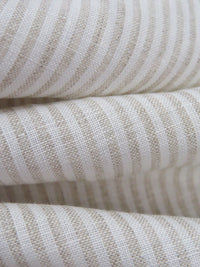 Dark Vanilla/White Cotton/Linen Vertical Stripe Weave Shirting 57W