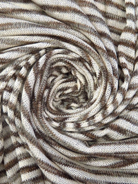 Beige/Camel/Chocolate/Multi Polyester/Rayon Horizontal Stripe Weave Sweater Knit 54W