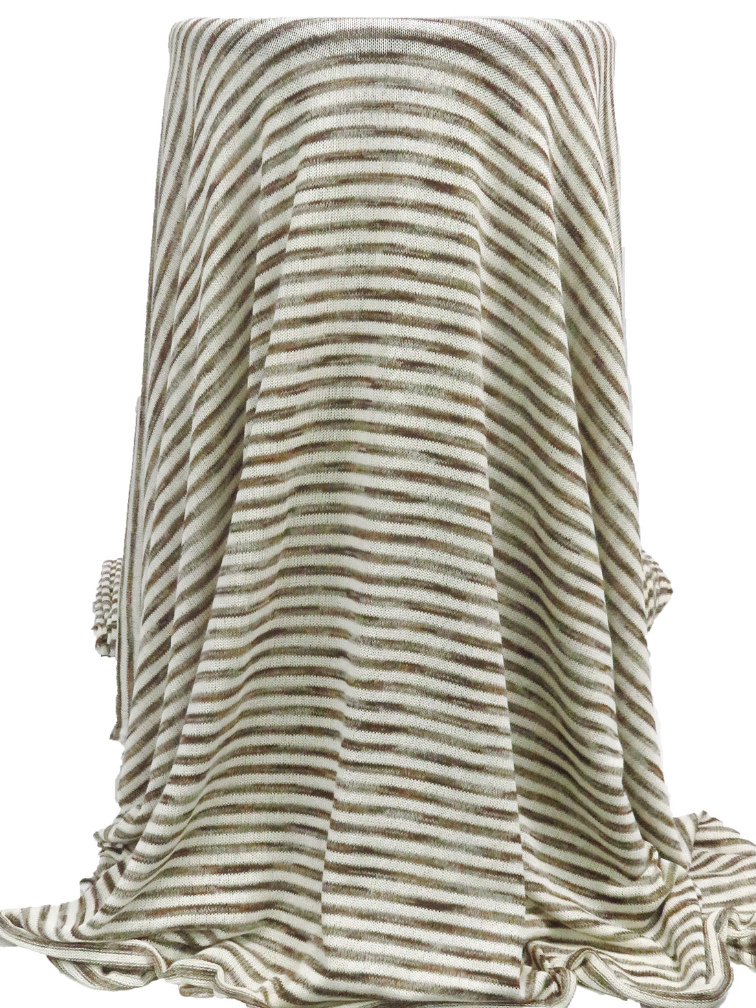 Beige/Camel/Chocolate/Multi Polyester/Rayon Horizontal Stripe Weave Sweater Knit 54W