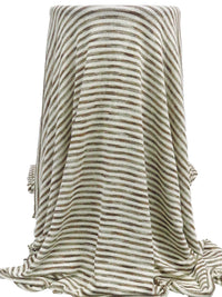 Beige/Camel/Chocolate/Multi Polyester/Rayon Horizontal Stripe Weave Sweater Knit 54W