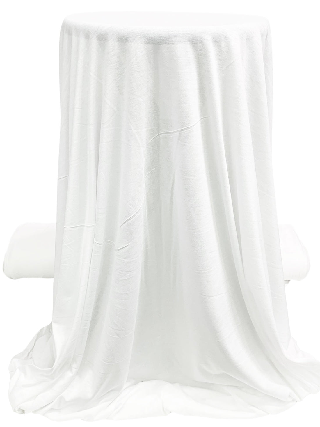 White Cotton/Rayon Tissue Jersey Knit 58W