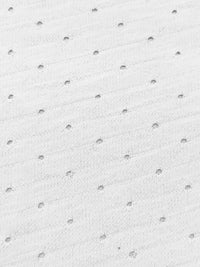 White 100% Cotton Diagonal Stripe Eyelet Dot French Terry Knit 60W