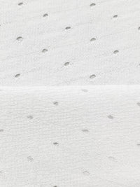 White 100% Cotton Diagonal Stripe Eyelet Dot French Terry Knit 60W