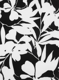 Black/Snow White Polyester/Lycra Abstract Floral Silhouette Print ITY Knit - NY Designer - 58W