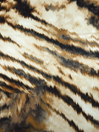 Wheat/Dark Brown/Black/Multi Polyester/Lycra Abstract Animal Print Stretch Charmeuse - NY Designer - 57W